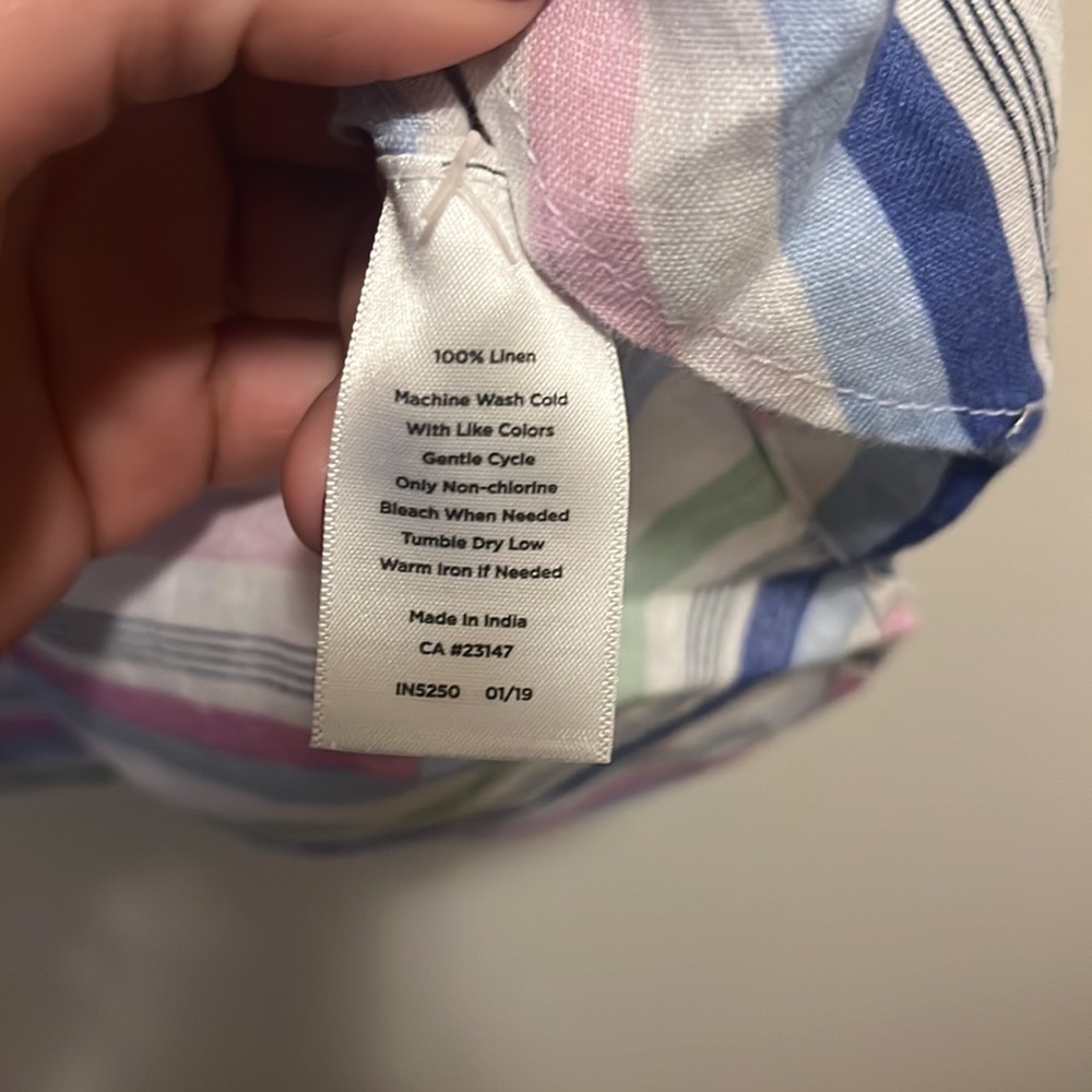 Talbots Top Pullover Pink & Blue striped Size Medium - Picture 7 of 8